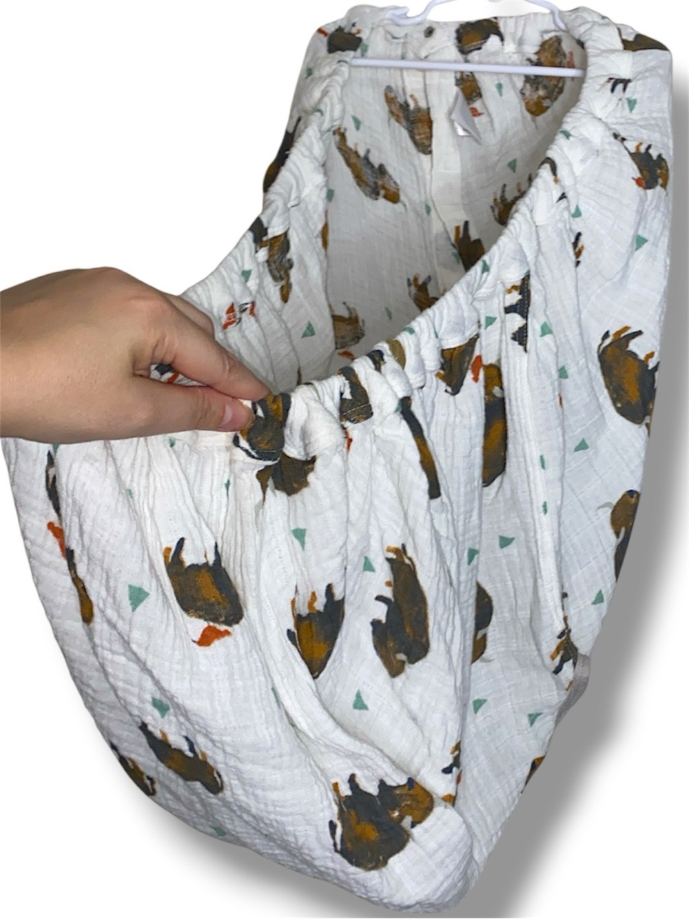 Cotton Muslin Car Seat Canopy  cover- Buffalo yak print